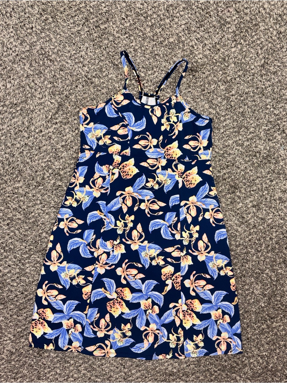 TY Bikinis y mas Tropical Floral Cross Back A-Line Sundress Size M
